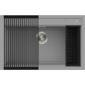 Elleci BEST 130 BUNDLE Best Workstation Lavello 1 vasca cm. 79x51 + accessori - keratek - light grey