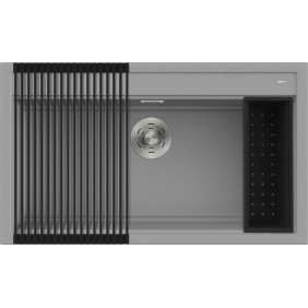 Elleci BEST 360 BUNDLE Best Workstation Lavello 1 vasca cm. 86x51 + accessori - keratek - light grey