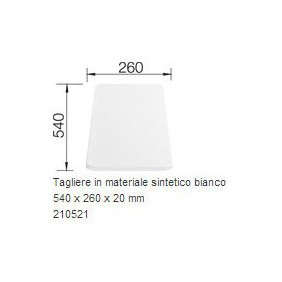 Blanco 1210521 Tagliere bianco in materiale sintetico